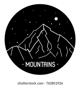 Vector illustartion of mountains. You can use it as print for clothers or souvenirs