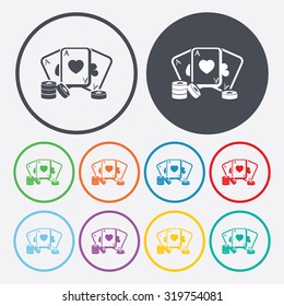 Vector illustartion of poker and gambling icon