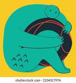 Vector illustartion for poster in Cartoon Flat design. Hand drawn Abstract shape, person, different texture, Comic character.