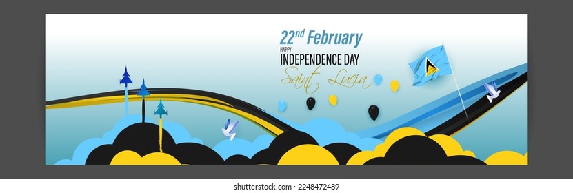 Ilustración vectorial por el Día de la Independencia de Santa Lucía 22 de febrero