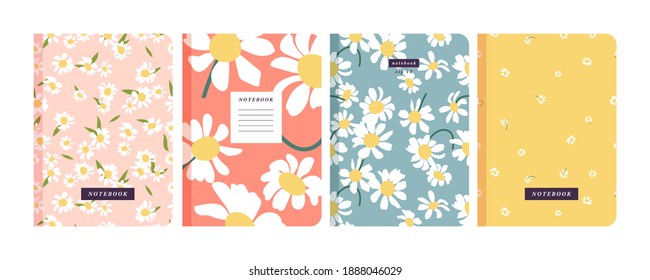 Vector illustartion templates cover pages for notebooks, planners, brochures, books, catalogs. Flowers wallpapers