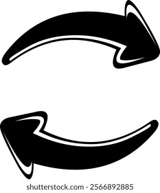 vector illustation black and white icon arrows update concept