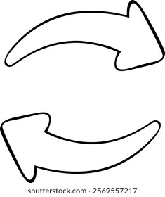 vector illustation drawing black and white icon arrows update concept