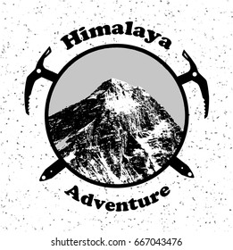 Vector illustation logo of Mount Everest, himalayas, Nepal