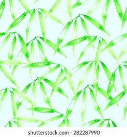 Vector illustation of Seamless with bamboo leaves 