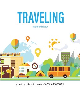 vector illustation of Travel and tourism background