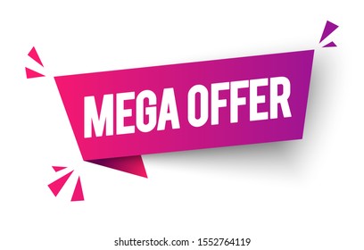 Vector Illustragtion Mega Offer Label. Colorful Modern Web Banner Element