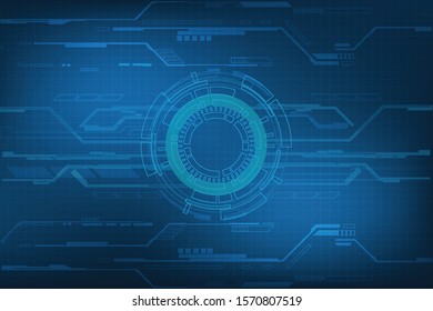 El mundo digital de la cibertecnología abstracta azul oscuro de alta tecnología. Concepto moderno del futuro.
