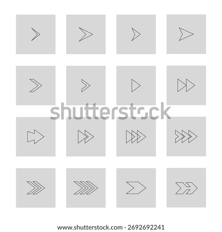 vector illustraion of arrow icon set. Black arrows  icons collection. flat style arrow signs. Cursor vector icon Direction symbols. arrows icon pack editable vector. vector arrows symbol