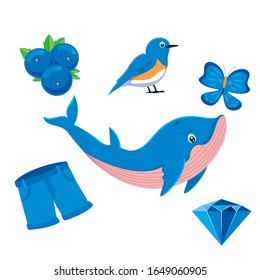 Vector illustraion of blue whale and sapphire.