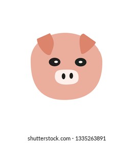 Vector illustraion pig on white background.