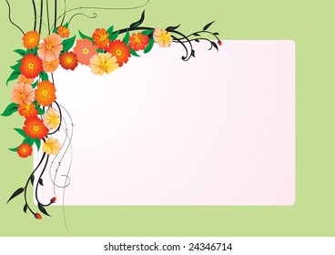 Vector illustraition of elegant Abstract floral frame
