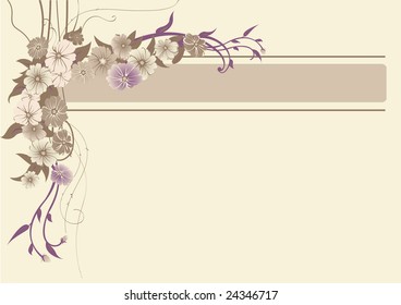 Vector illustraition of elegant Abstract floral border