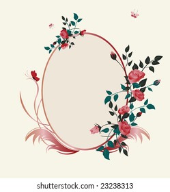 Vector illustraition of elegant floral frame