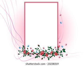 Vector illustraition of elegant floral frame