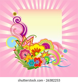 Vector illustraition of elegant floral frame