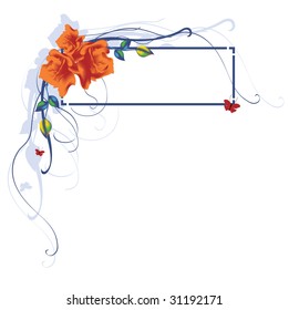 Vector illustraition of elegant floral frame with beautiful roses