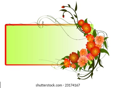 Vector illustraition of funky Abstract floral frame