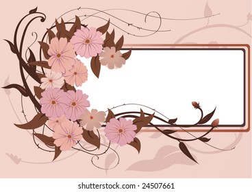 Vector illustraition of funky Abstract floral border