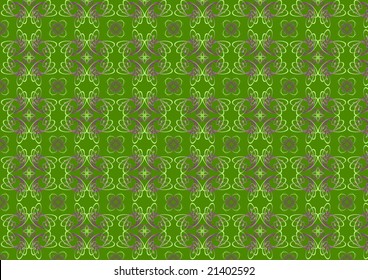Vector illustraition of green  retro abstract Swirl Pattern background