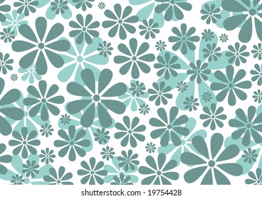 Vector illustraition of grey  Retro Daisy Pattern  background