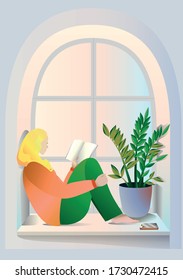 Vector Illustration Phone Detox lesen Sie ein Buch