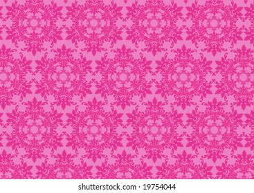 Vector illustraition of pink  retro abstract floral Pattern background