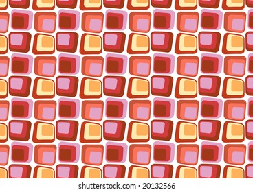 Vector illustraition of  Red Retro styled Abstract  background made of  Candy Squares