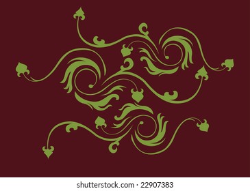 Iluminación vectorial de fondo de giro floral abstracto retro