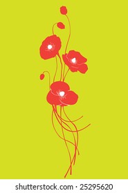 Vector illustraition of retro abstract floral swirl element