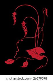 Vector illustraition of retro abstract floral swirl elements