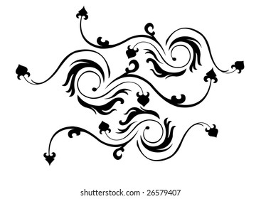 Vector illustraition of retro abstract floral swirl background
