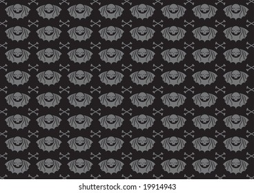 Vector illustraition of skulls abstract background.