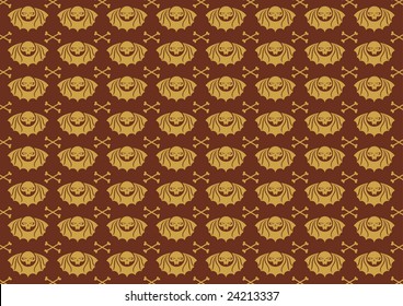 Vector illustraition of skulls abstract background.