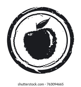 Vector illustrarion grunge post stamp sign icon apple