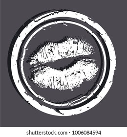 Vector illustrarion post stamp sign lips
