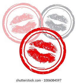 Vector illustrarion post stamp sign lips