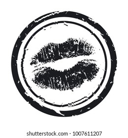 Vector illustrarion post stamp sign lips