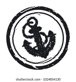 Vector illustrarion post stamp sign horseshoes anchor