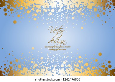 Vector illustrartion of Gold glitter on a blue background. Vector design