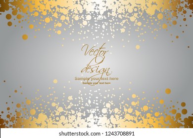 Vector illustrartion of Gold glitter on a gray background. Vector design