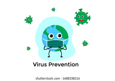 Vector Illustrasion about the earth Fight the coronavirus covid-19