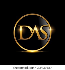 A vector illustrastration of Golden DAS monogram initial logo