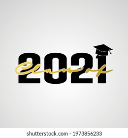 Vector illustrate design graduation 2021 logo, Class of 2021, Senior 2021 badges design.