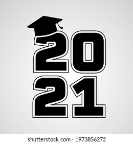 Vector illustrate design graduation 2021 logo, Class of 2021, Senior 2021 badges design.