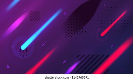 Vector illustrated abstract background  with dynamic motion geometric elements.