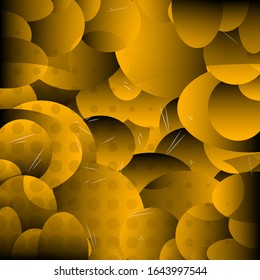 Vector ilustró el fondo de oro abstracto. Diseño con círculos geométricos.