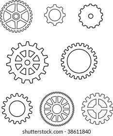 Vector illustrated all kinds of gears