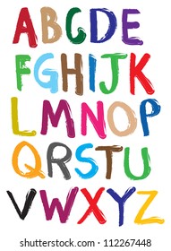 Vector illustrated alphabet from A to Z.