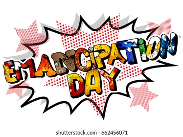 Vector illustrated banner, greeting card or poster for Emancipation day.